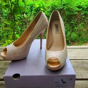 Sparkly Jennifer Lopez Peep Toe Heels